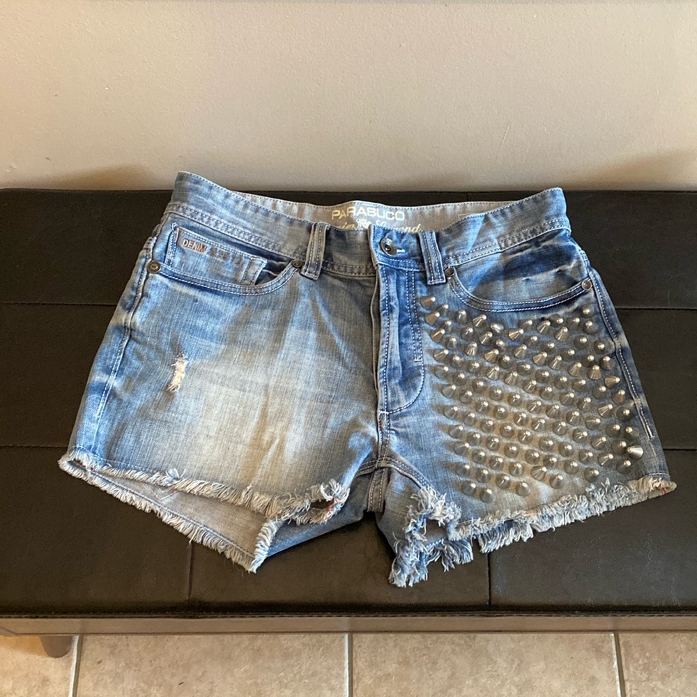 Vintage Parasuco boy friend spiked jean shorts